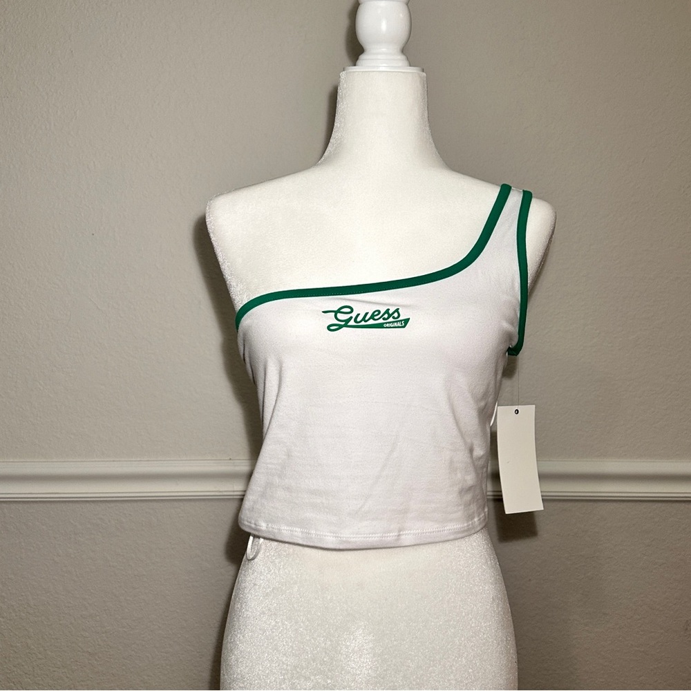 Guess Originals White Olina Binded Tank Top
